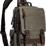 Leaper Canvas Messenger Bag Sling Bag Cross Body Bag Shoulder Bag Coffee, L